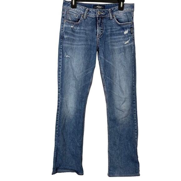 Silver Jeans Avery Slim Boot Cut Bootcut Medium Blue Wash Stretch Jeans 28 x30 - Picture 1 of 16
